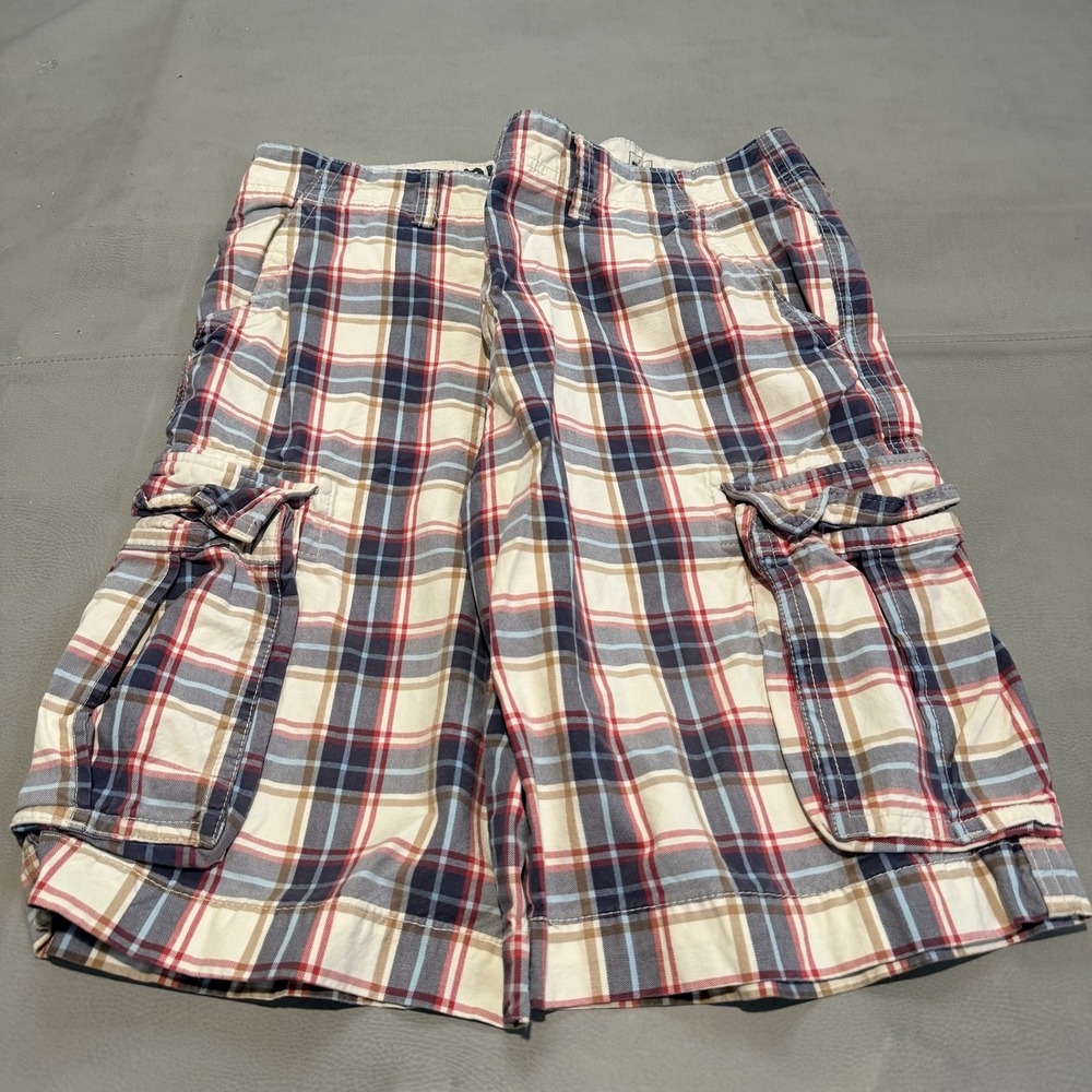 Old Navy Y2K Men Plaid Cargo Short Multicolor Wide Leg Skate Baggy-36x11-7142‎